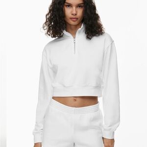 ARITZIA TNA AIRYAF COZY FLEECE CROPPED 1/4 ZIP — Small